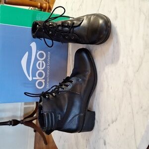 Abeo Black Leather Waterproof Lace-Up Boots 11 Medium